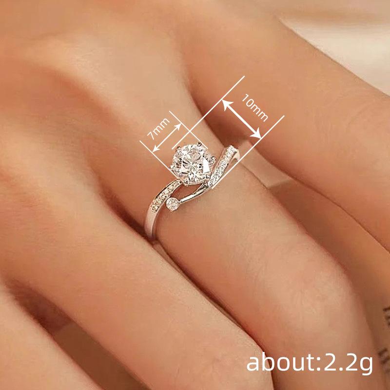 Elegant Bright Finger Rings for Women Gorgeous Wedding Engagement Eternal Promise Jewelry Trendy Simple Chic Accessories