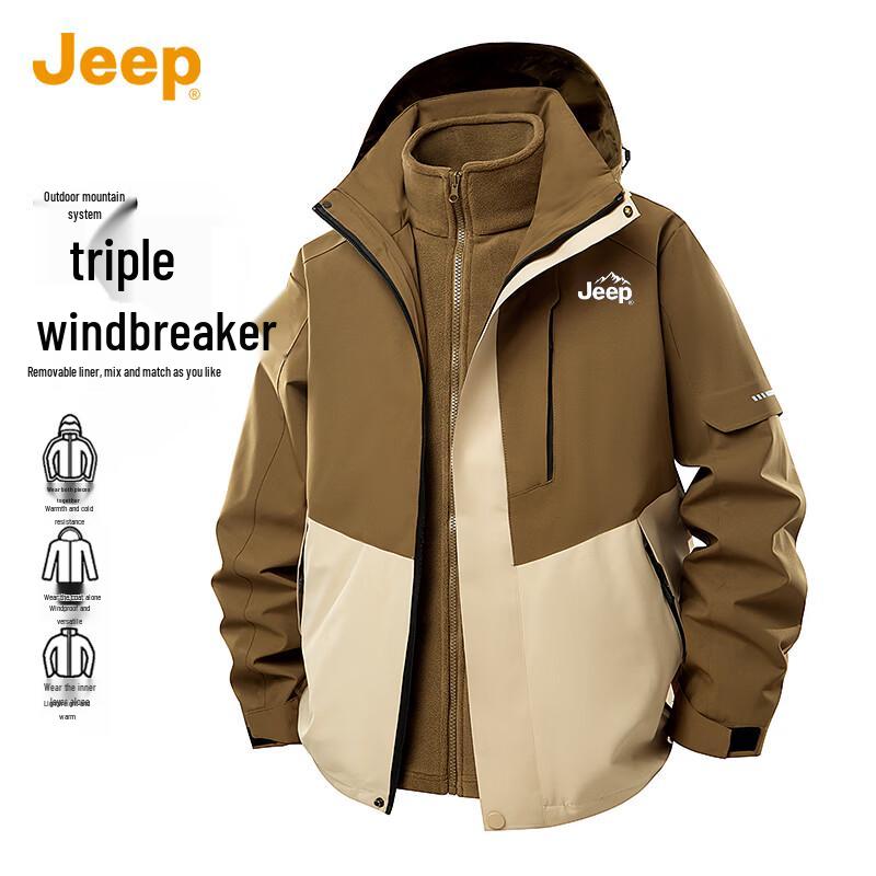 

Jeep Men s 3-in-1 Outdoor Windproof Warm Jacket L