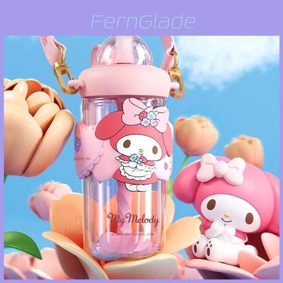 Sanrio Melody Tritan Reusable Straw Water Bottle With Leakproof Seal For Kids And Adults
