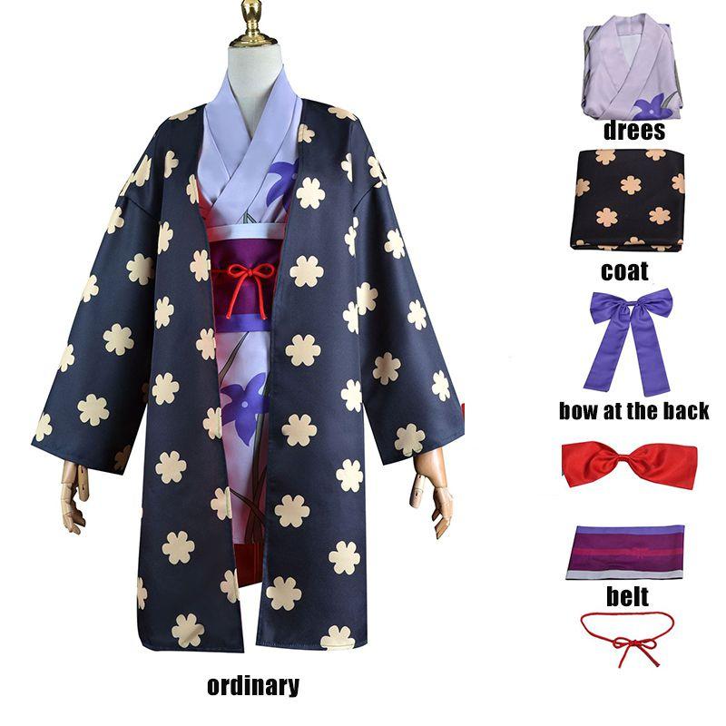 

One Piece Nico Robin Cosplay Costume Kimono Set Halloween Fancy Dress Girl Party OrdinaryFabric,M