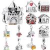 New 925 Silver Family House Windmill Charm Pendant Beads for DIY Jewelry Luxury Gifts Fits Original Bracelets