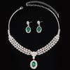 Luxury Sapphire Necklace & Earring Set: European-American Style for Weddings & Evenings