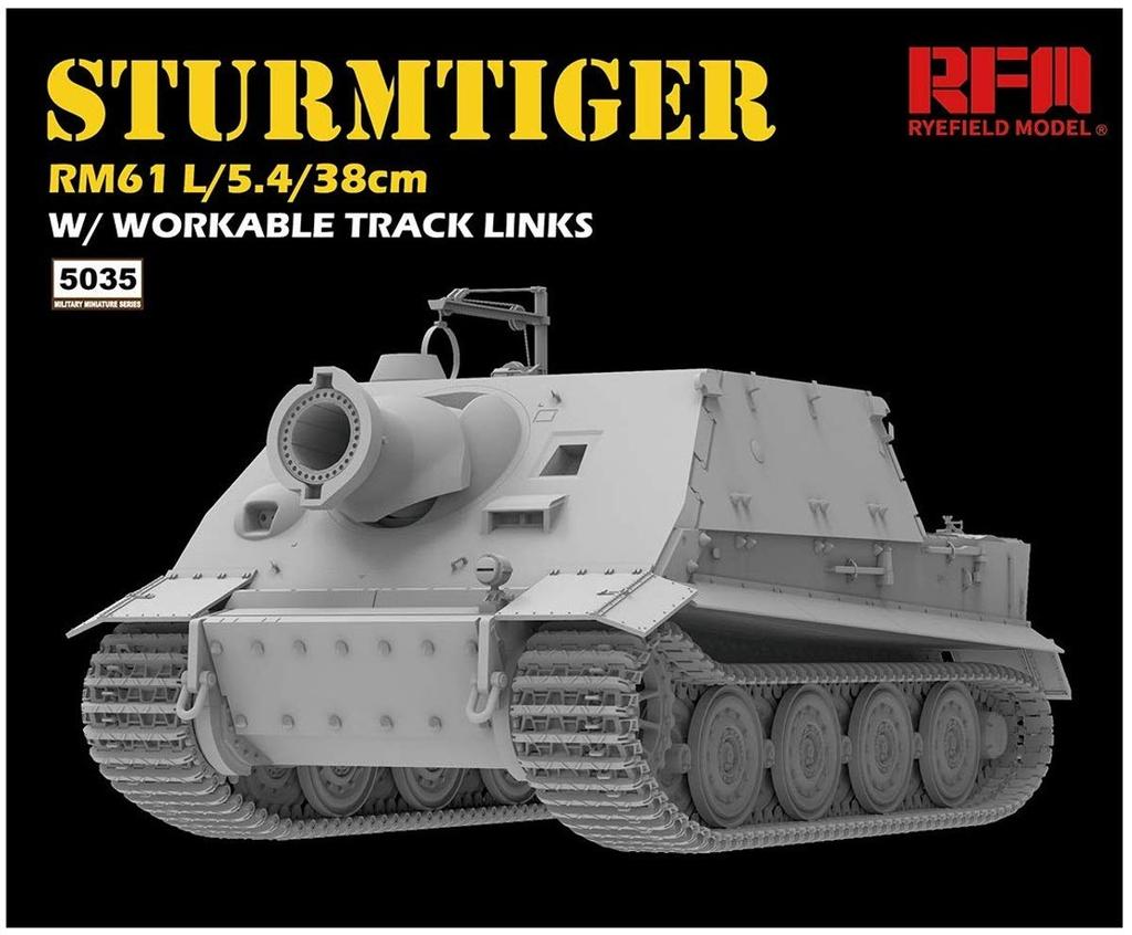 Ryefield Models 1/35 Scale German Sturmtiger with Connectable Assembly Tracks Plastic Model Kit RFM5035