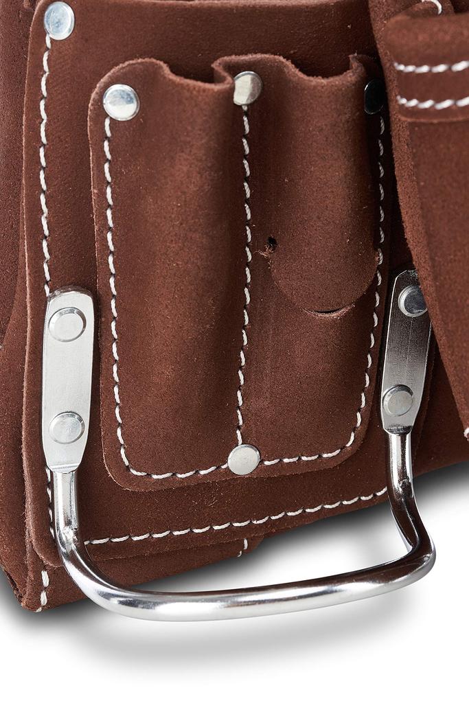 AWP Premium Tool Organizer for Professional Toolbox for Efficient 10 Pockets Pouch, Multi-Pocket Electricians, Organization, Brown, 1LS-688-1