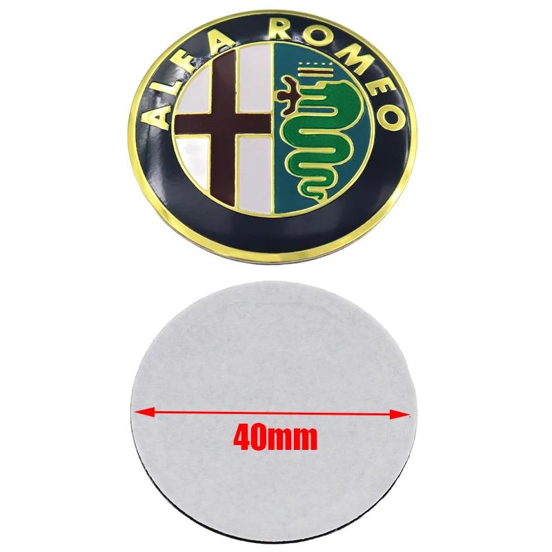 Car Stickers For Alfa Romeo 1pcs 3D Alfa Romeo 40mm Aluminum Steer Wheel Emblem Sticker Car Steering Wheel Sticker Car Interior