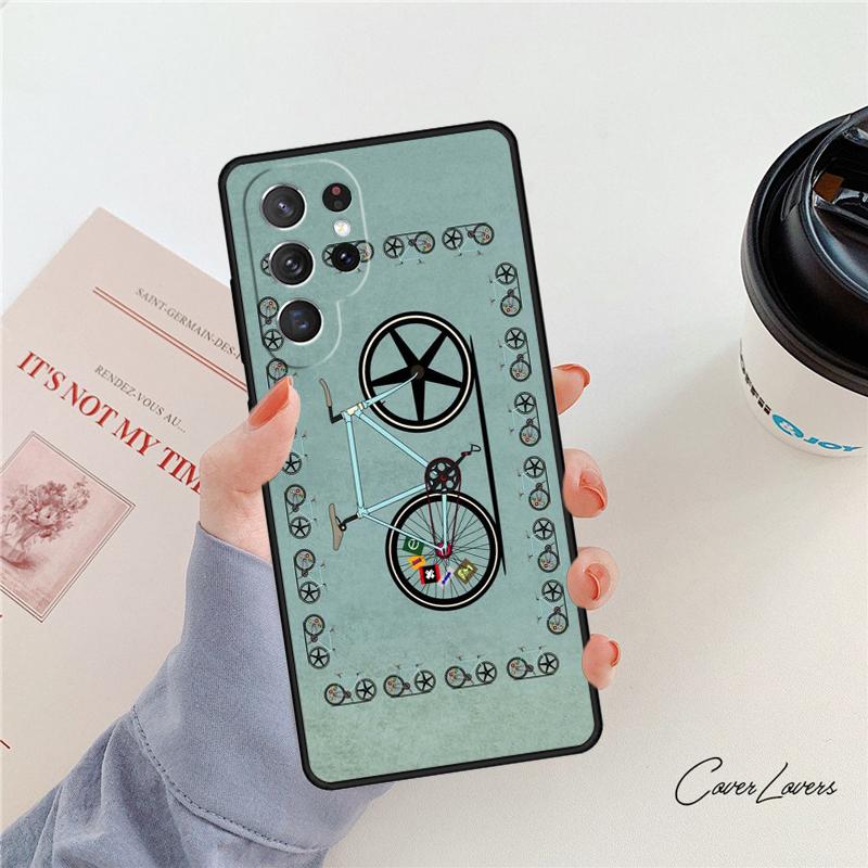 Bike Bicycle Cycling Phone Case For Samsung Galaxy S24 S25 S23 S22 Ultra Note 10 20 Plus S20 S21 FE Cover