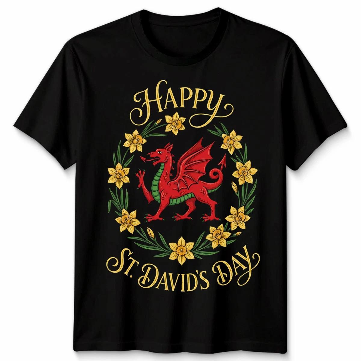 St Davids Day Mens Womens Shirt Saint Davids Welsh Wales Celebration Apparel S