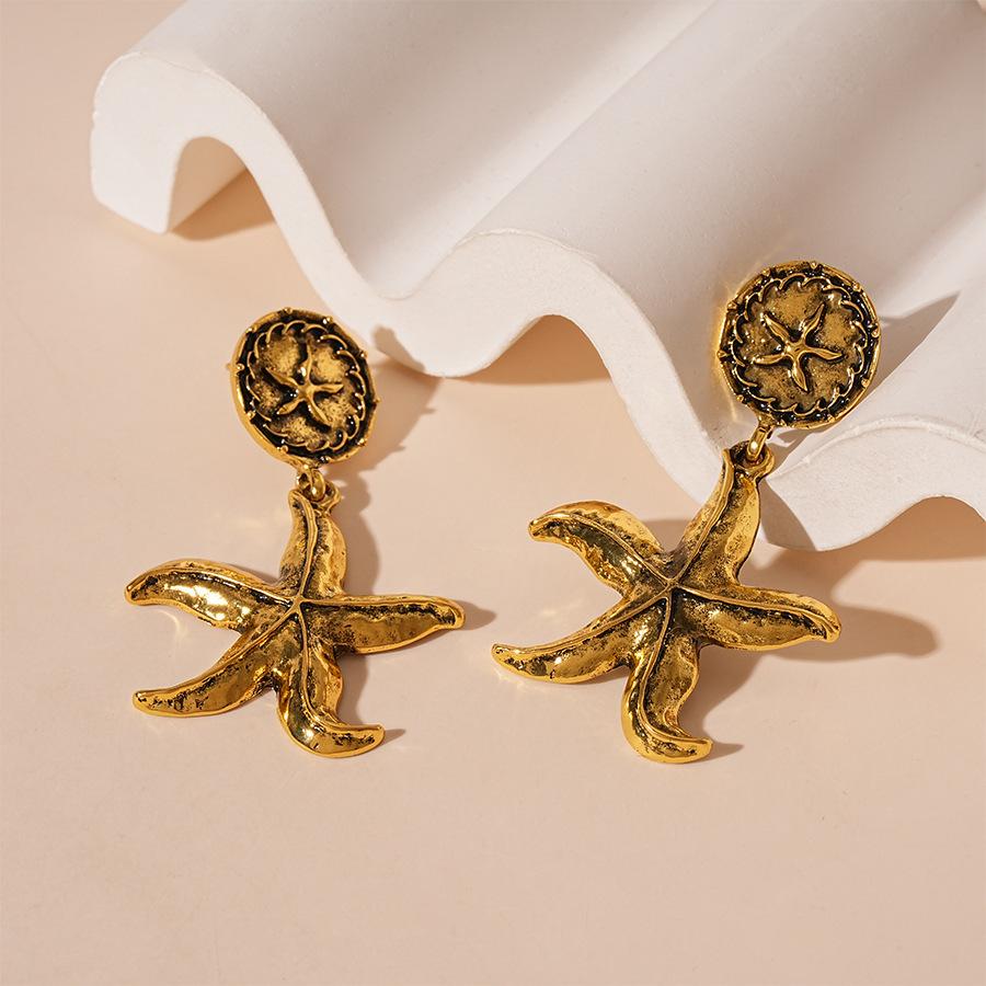 Seaside Vacation Wind Starfish Ocean Series Silver Needle Earrings Summer Personality Temperament Necklace Bracelet Earrings