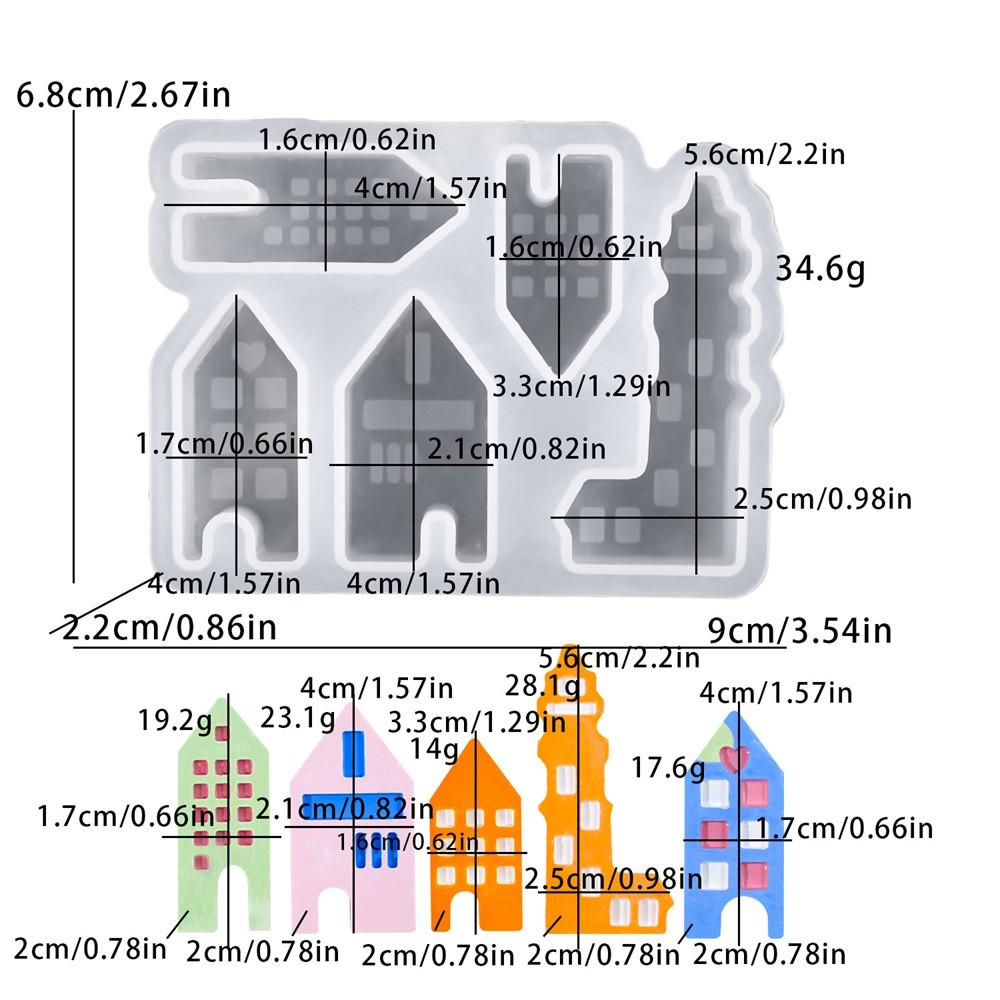 

Готический дом смола гипс силиконовые формы DIY европейский полый дом капли клей цемент изготовление форма искусство и ремесла украшение для дома