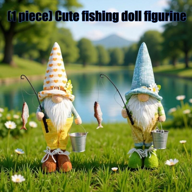 Handgefertigte Angler-Gnome-Dekorationen Elfen Skandinavische Tomte-Gnome Figuren Puppe für Zuhause Küche Kaffee-Ecke Tisch