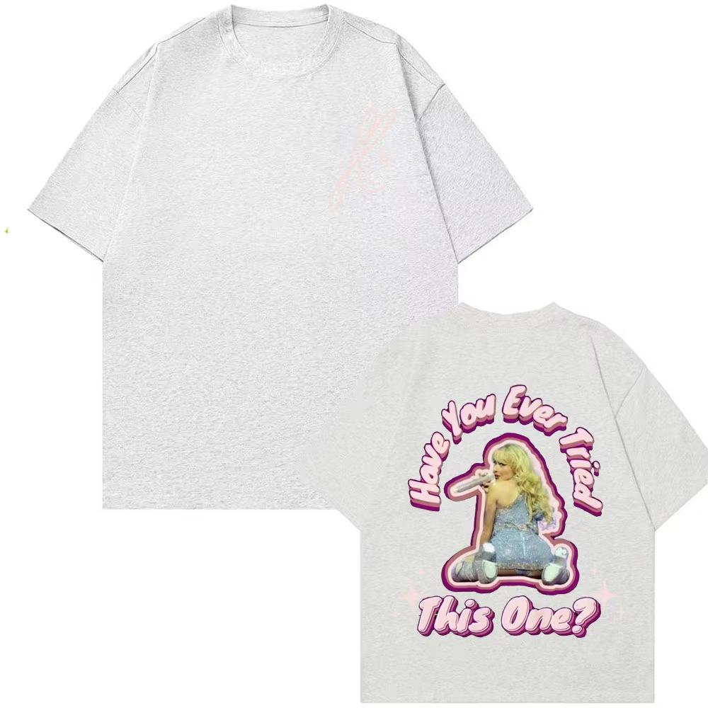 

Sabrina Carpenter JunoHave You Ever Tried This One Graphic T Shirts Men Womens Clothing Fashion Aesthetic High Quality Tshirt 4XL