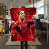 Calcio Ronaldo, coperta in flanella con motivo, alta qualità, confortevole per tutte le stagioni, decorazione per la casa, calore e comfort, perfetta per i regali.