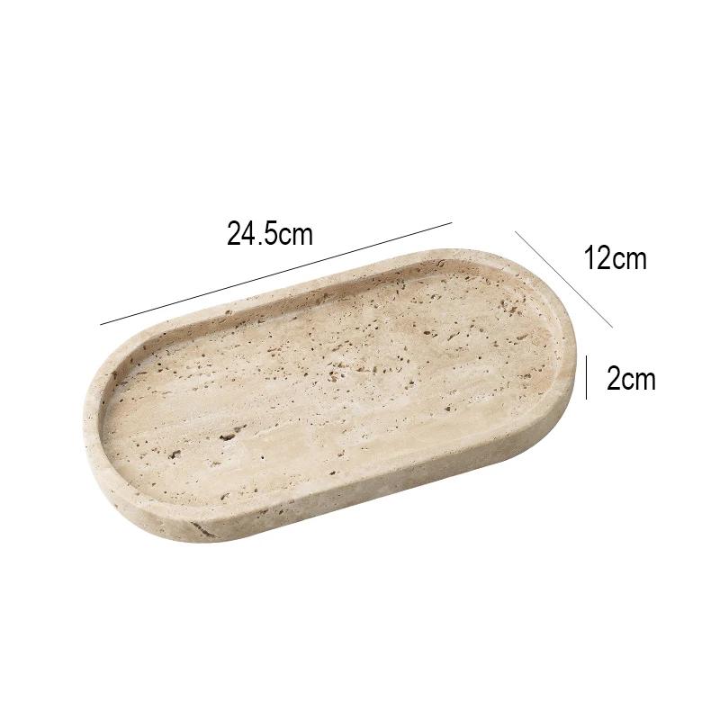 

Travertine bathroom dresser and kitchen sink tray jewelry makeup perfume storage tray