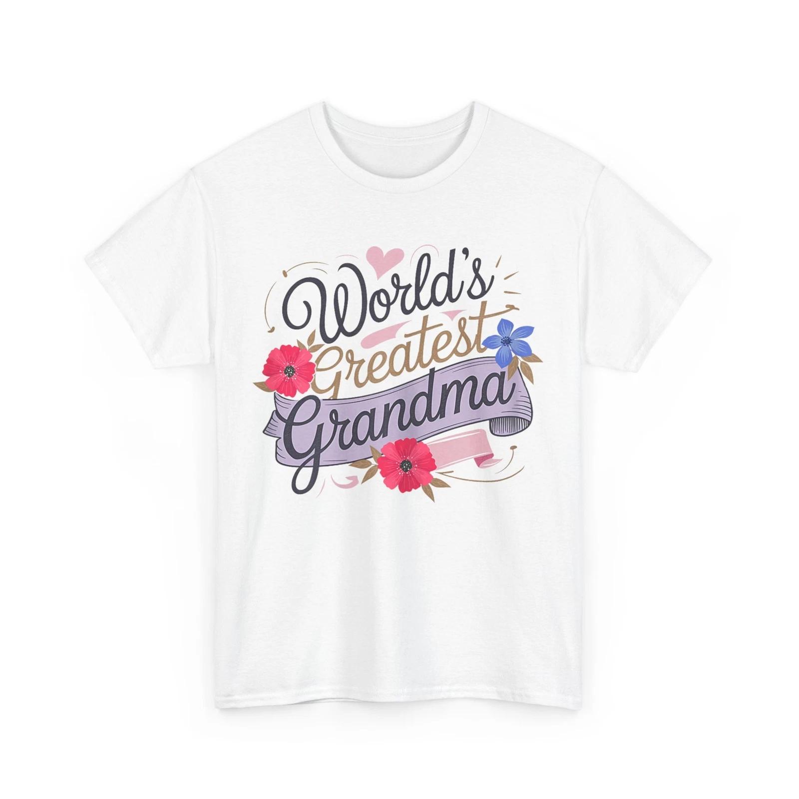 Grandmother Mother s Day T-Shirt, World’s Greatest Grandma Floral Shirt 4XL