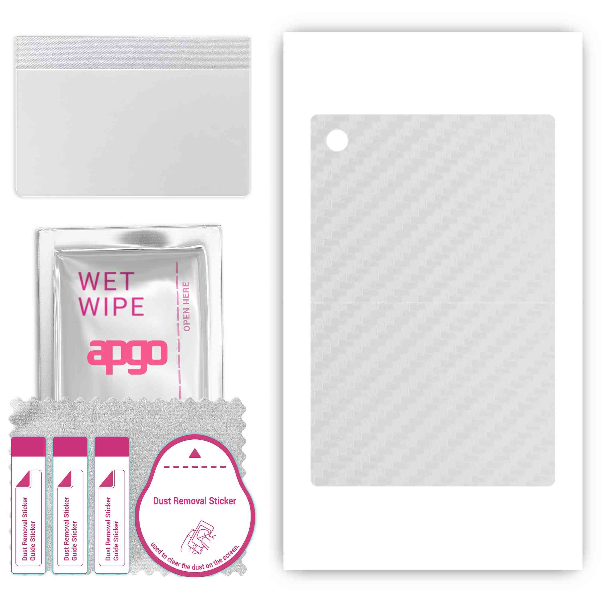 

apgo Protective Skin Sticker for the back compatible with TCL Tab 10 Neo, Wrap Film, Foil, Vinyl - Pattern Transparent Carbon