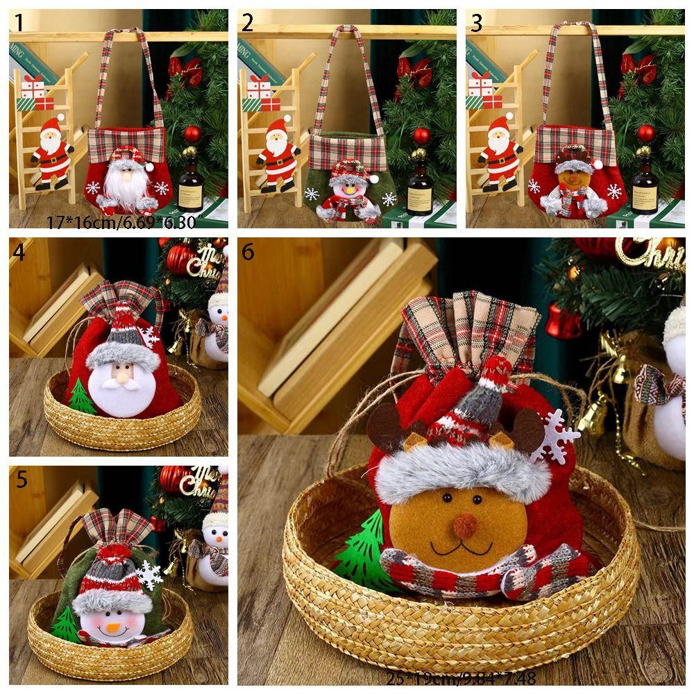 Cartoon Christmas Crossbody Bag Non-fading Gifts Candy Bag Creative Christmas Handbag  Xmas Gift