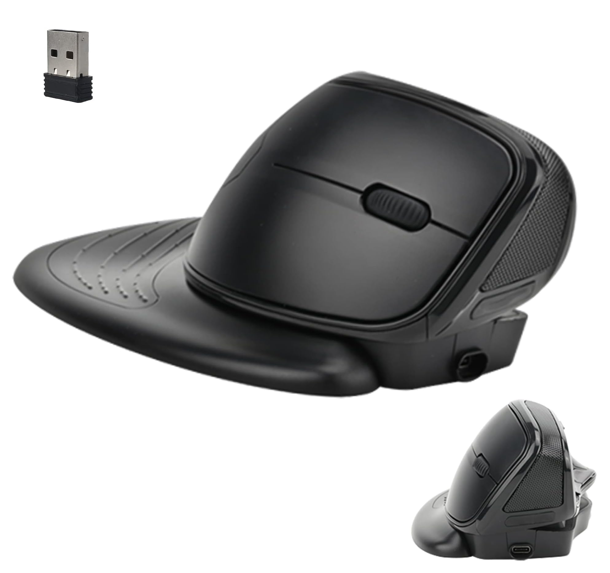 

Ергономічна Бездротова DPI RGB Колір Дихання Знімна Рука 500 мАг Тиха Сумісна з Chrome Mac та Linux Миша, Перезаряджувана Type-C, 5-рівнева чорний