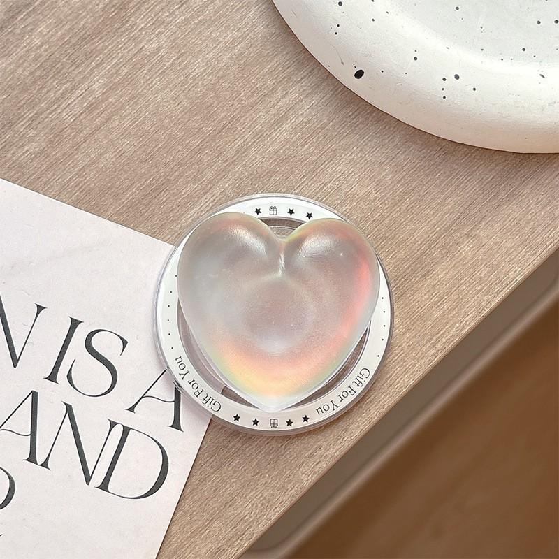 

Laser 3D Love Colorful Mobile Airbag Bracket Adhesive Telescopic Desktop Ring Watching TV Shows Supporting Korean Style