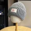 New Hat Women's Thick Knitted Woolen Hat Autumn and Winter Versatile Big Head Circumference Black Loose Ins Trendy Face Small Trend