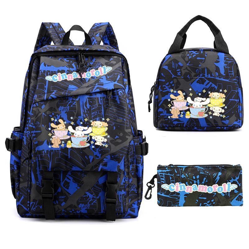 Cartoon Puppy Printed Schoolbag Set Backpack + Lunch Bag + Pencil Case Three-Piece Set