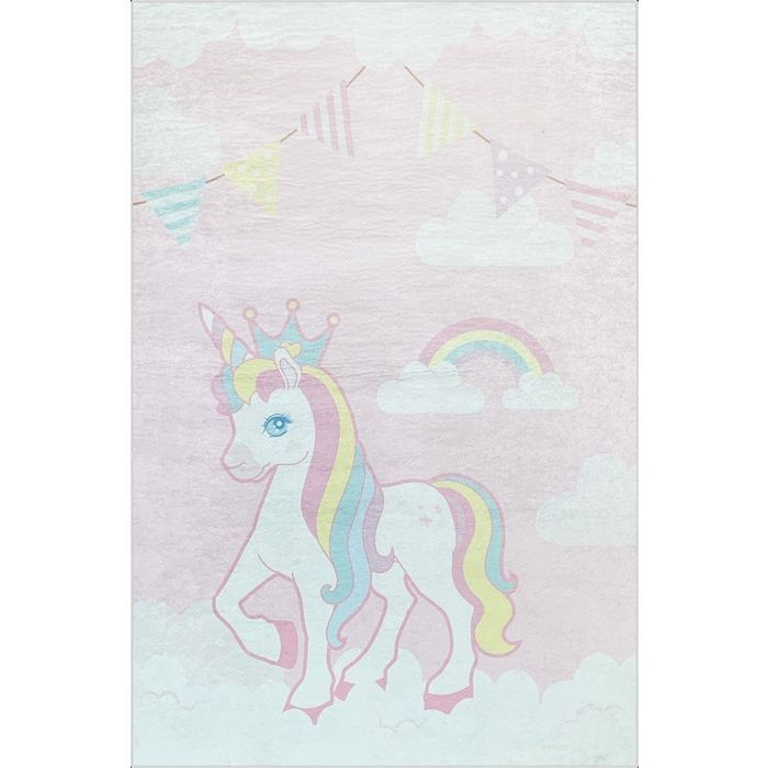 Children's Rug - Unicorn - 80x150cm - Non-slip - Machine Washable - Soft Polyester