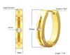 High-End Stainless Steel Square Hoop Earrings with Rhinestones - Elegant Luxury Style