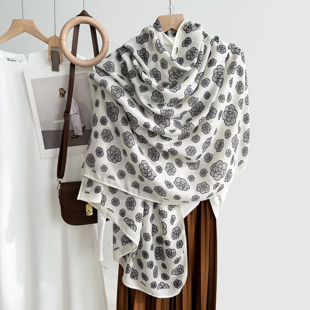 Korean Version Spring and Summer New Cotton and Linen Yarn Thin Silky Shawl Travel Sun Protection Beach Towel Women's Scarf Silk Scarf