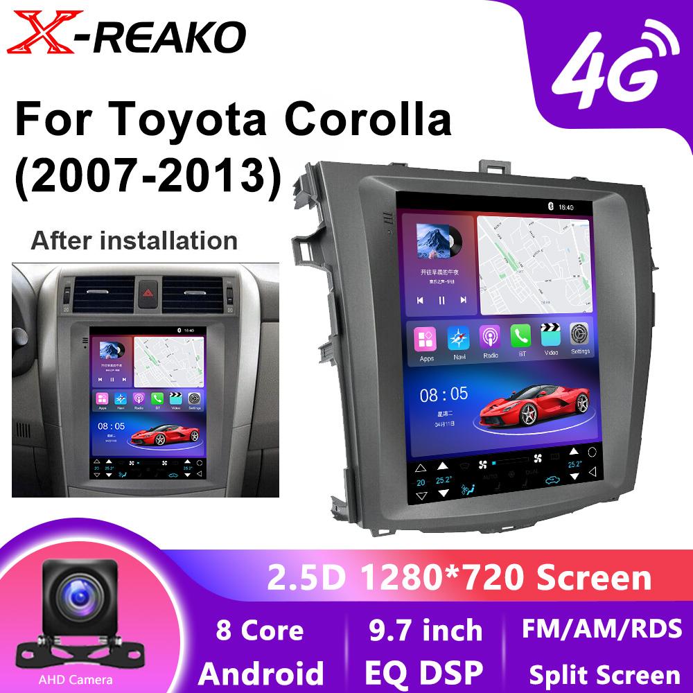 Reakosound 9.7" Android Car Stereo Radio for Toyota Corolla 2009-2013 Multimedia Player 2 Din DVD Autoradio Video CarPlay GPS Navi