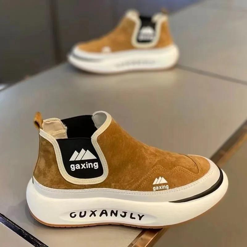 Mode Herrenstiefel Mode Plateau Stiefeletten Outdoor Leichte Sneaker für Herren Rutschfeste Designerstiefel 2024 Frühling Winter Herrenschuhe