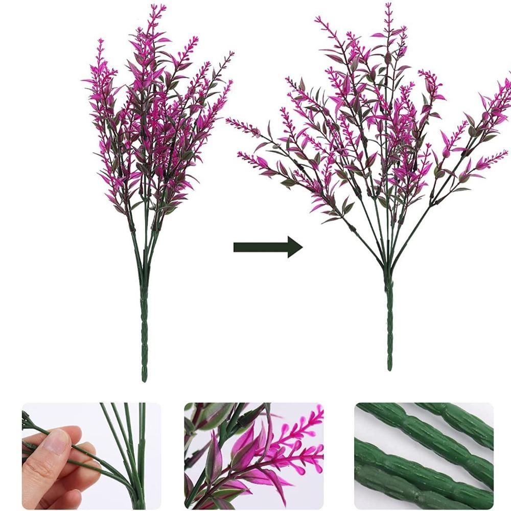 5PCS 7 Heads Artificial Lavender Wheat Ear Lavender Bouquet Realistic Bridal Bouquet Home Decor