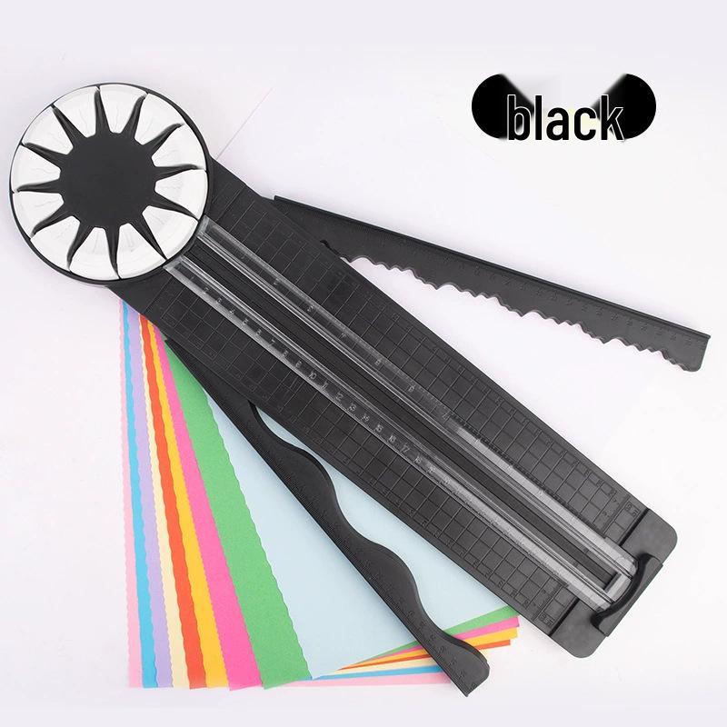 

Резак для бумаги 12-в-1 для формата A4 - Кружевной, Фото, и Канцелярский инструмент для студентов чёрный