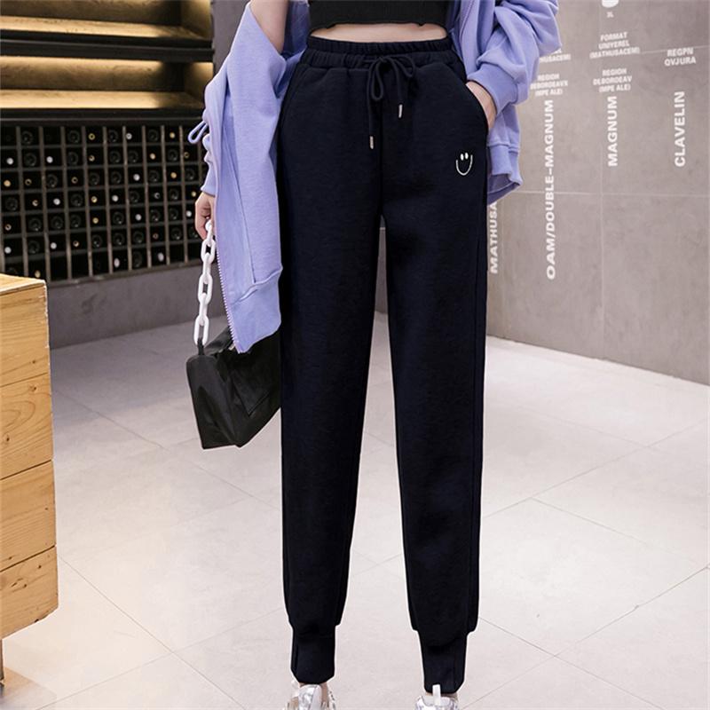 2022 Autumn Winter Thick Warm Elastic Waist Loose Women Sweatpants Trousers Solid Casual Harem Pantalones Streetwear Sport Pants