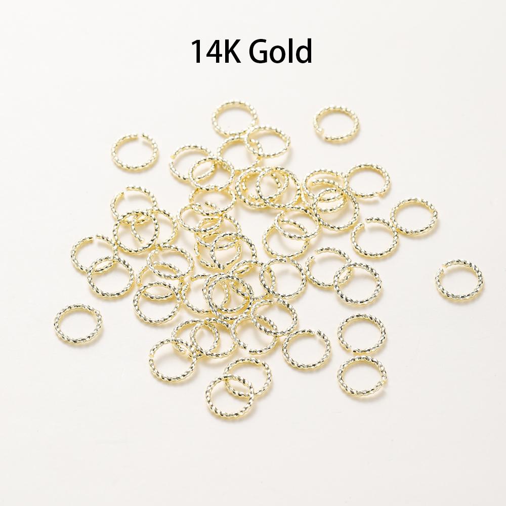 20–50 Stück/Beutel 14K/18K Gold, gedrehte offene Biegeringe, geteilte Verbindungsringe, runde Ringe für DIY-Schmuck, handgefertigtes Zubehör, Großhandel