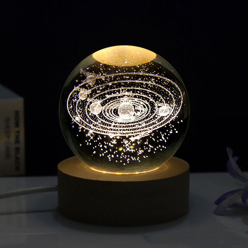 

Сатурн Планета 3D Хрустальный Шар Ночник Лампа День Благодарения Рождественский Подарок Декор Style F