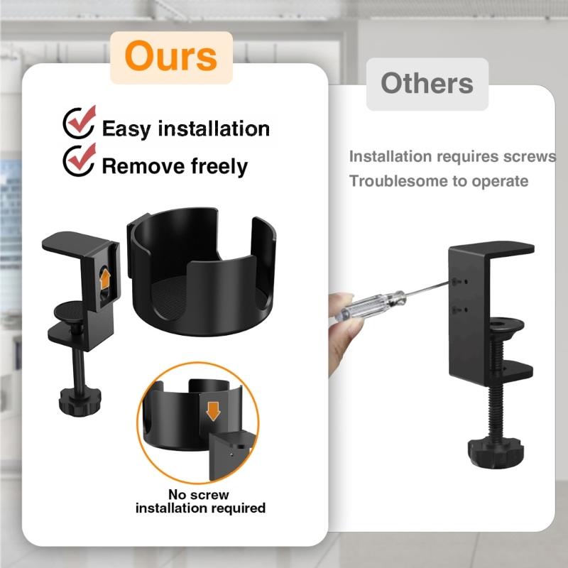Drinking Cup Holder Clip Mugs Storage Rack Clip On Table AntiSpill Cup Holder Water Bottle Stand for Home Office