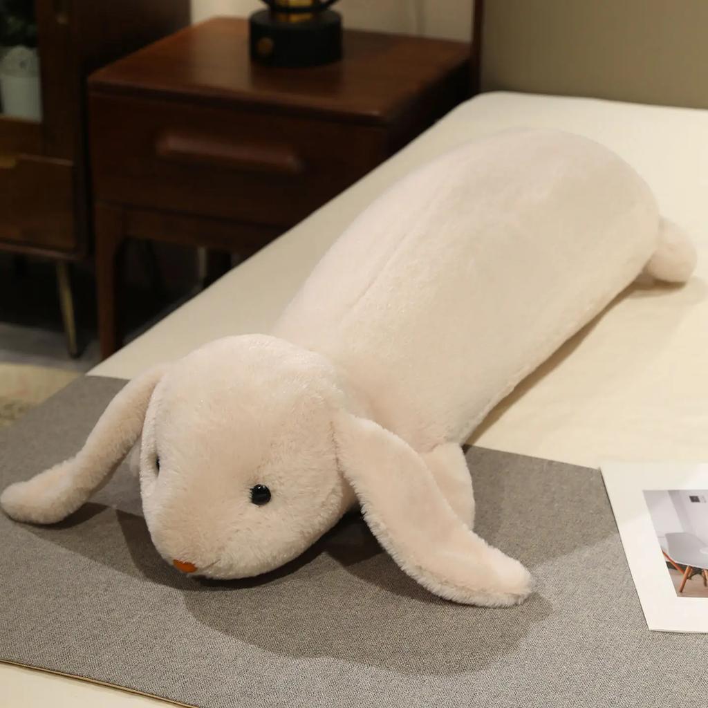 New Cozy Cartoon Animal Plush Throw Pillow Stuffed Warm Piggy Rabbit Bear Raccoon Long Pillow Big Size Sleeping Hugging Toys
