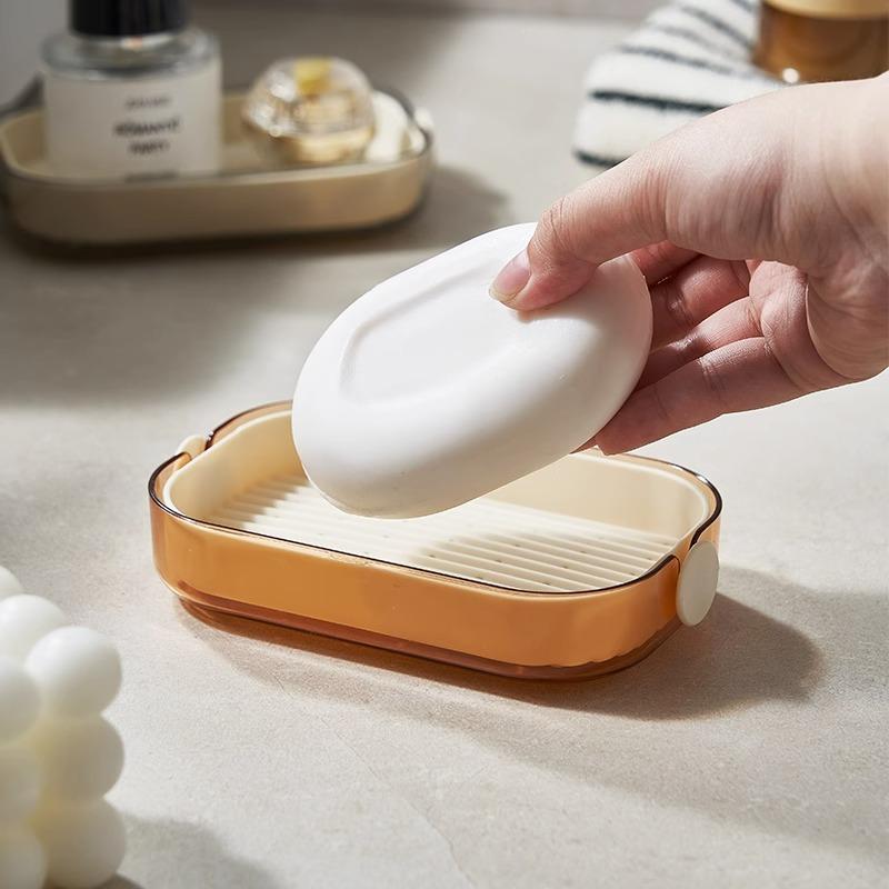 Large Double-layer Draining Box, Household Soap Box, Bathroom Countertop Soap Rack, Bathroom Storage Rack