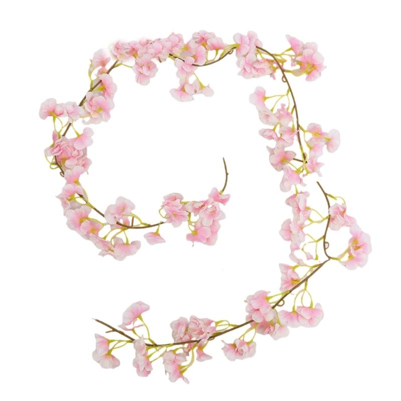 Flexible Blossom Branch Realistic Petal Texture Hanging Flower Decoration For Indoor Outdoor Event 180cm