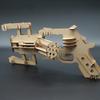 Acton Craft Transformable Rubber Band Gun Revolver Blaster Craft Kit, Made In Japan, Wooden Puzzle, 3D Puzzle, Craft Kit for Adults and Upper
