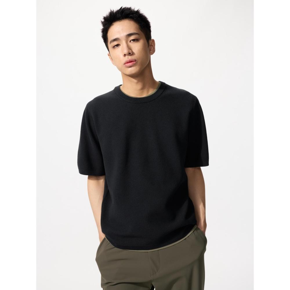 Uniqlo Japan Washable Milano Rib KniT T shirT