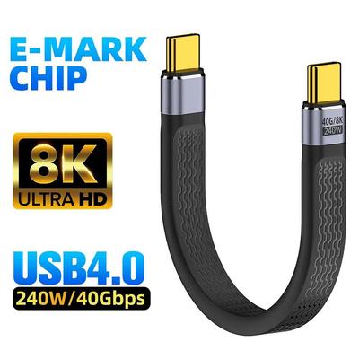 كابل بيانات USB 4.0 Gen3 بقوة 240 واط، كابل شحن سريع 5 أمبير من USB C إلى Type C، كابل PD Thunderbolt 3 8K@60Hz، كابل بيانات USB Type-C بسرعة 40 جيجابت في الثانية