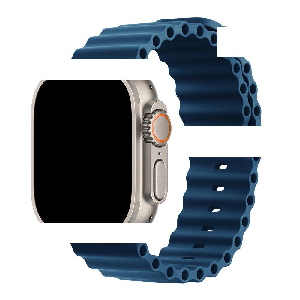 Anwendbares eisblaues Silikonarmband für Apple Watch Serie 1-10 (S10 Offizieller Stil)