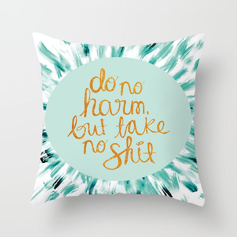 Blue Print Nordic Style Cushion Car Sofa Cushion Pillow Lumbar Cushion Cover Home Furnishings