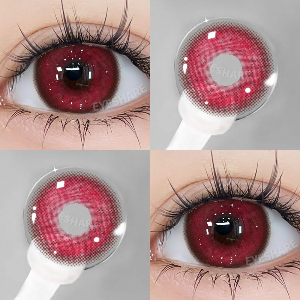 COD Eyeshare 1 Pair Red Color Cosplay Contact Lenses Pink Purple Colored Eye Makeup Contacts Fashion PUpils for Halloween