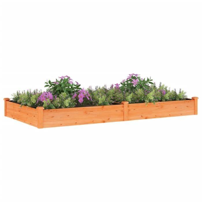 VidaXL Lit surélevé de jardin doublure 240x120x25 cm bois massif sapin 364302