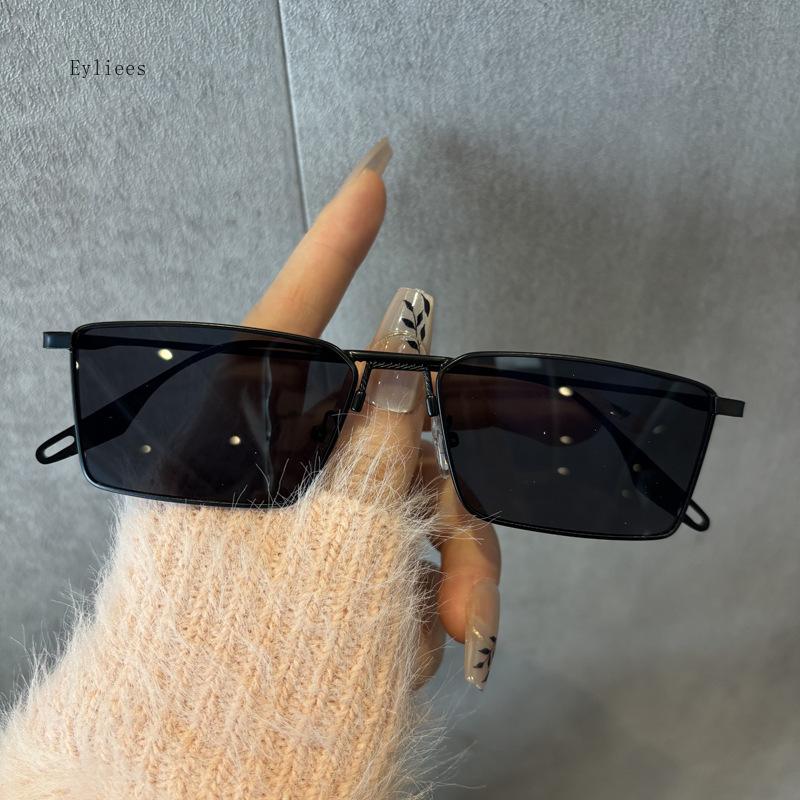 Vintage Slender Square Sunglasses For Men Women Retro Small Metal Frame Candy Colors Vintage Rectangle Glasses
