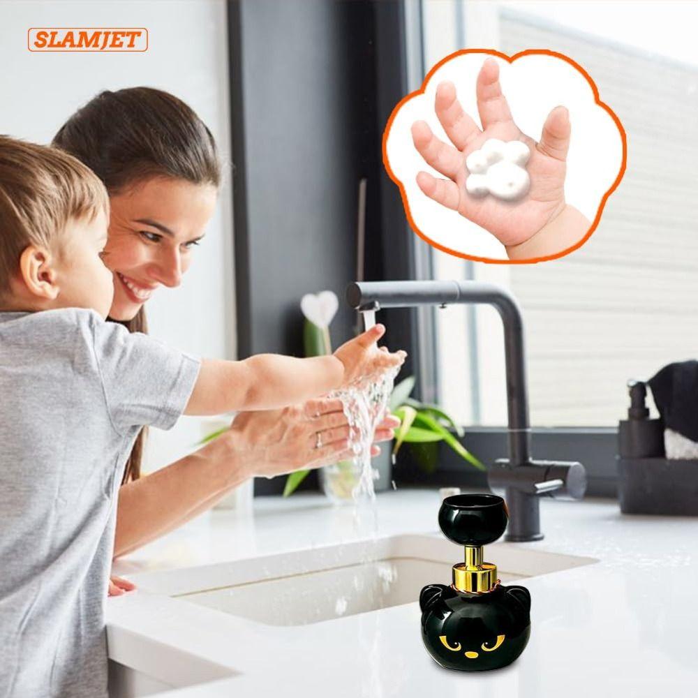 Large Capacity Cat Paw Foam Soap Dispenser Paw-Shaped Black Foaming Pump Bottles