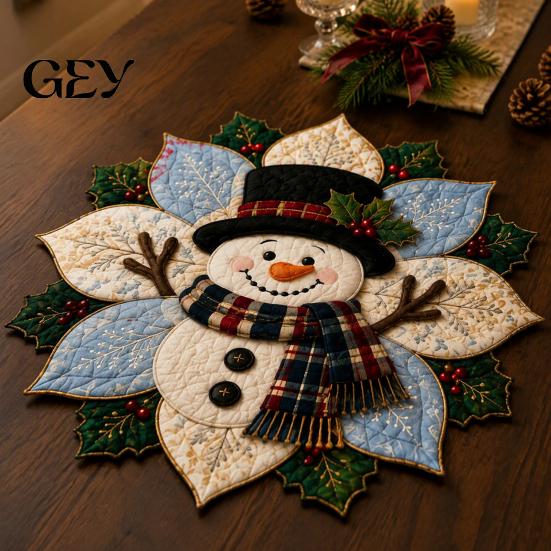 Handmade Fabric Door Hanging Quilted Poinsettia DIY Kit, Christmas Flower Patchwork Sewing Festive Table Centerpiece Decor Crafting Ornament