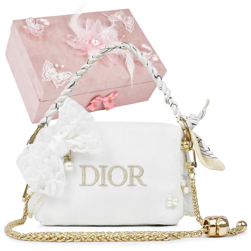 DIOR Bag White Moon Flower-Pink Gift Box белый