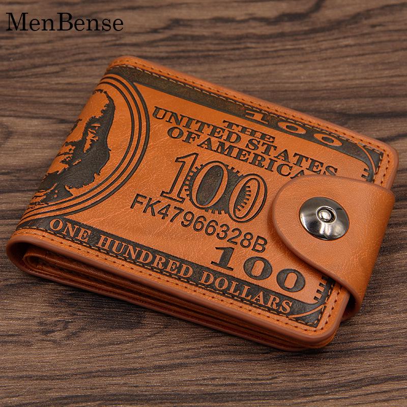 Men's Retro US Dollar Short Large Capacity Magnetic Buckle Wallet